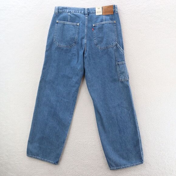 Levi's Loose Fit Jeans Women's 30 Blue Utility Dad Mid Rise Straight Leg Big E - Picture 10 of 13